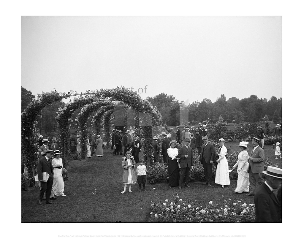 People in Elizabeth Park Rose Garden, Hartford and West Hartford, City of Hartford Connecticut